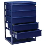 Nordwest Handel AG Thekenschrank LOGS 190 H795xB540xT390mm 5 Schubl.Fbd.blau RAL 5022 LOGS