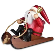 KWO Kunstgewerbe-Werkstätten Olbernhau GmbH KWO Räuchermann Santa Claus in rot auf Schlitten, 21414