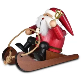 KWO Kunstgewerbe-Werkstätten Olbernhau GmbH KWO Räuchermann Santa Claus in rot auf Schlitten, 21414