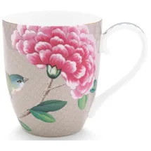 Pip Studio Blushing Birds Henkelbecher XL khaki 0,45 l
