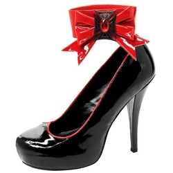 Leg Avenue Kostüm High Heels Vampiress, Vampir Pumps mit roter Schleife schwarz 40