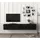 moebel17 Damla TV-Lowboard 180x29x29 cm Schwarz Marmor Holz