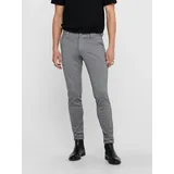 Only & Sons "ONSMARK SLIM GW 0209 PANT NOOS", Herren, Gr. 31, Länge 32, grau (midgrau melange), Web, Obermaterial: 76% Polyester, 20% Viskose, 4% Elasthan, unifarben, schmal normal, Hosen