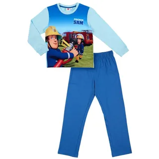 Feuerwehrmann Sam Schlafanzug Feuerwehrmann Sam Jungen Schlafanzug Pyjama mit Feuerwehrauto 116