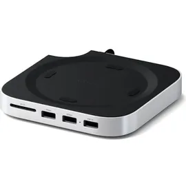 Satechi Stand Hub Mac Mini M4 SSD Enclosure Silber