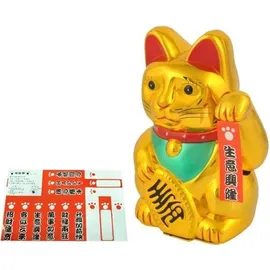 Relaxdays Maneki Neko Winkekatze 16 cm - Gold