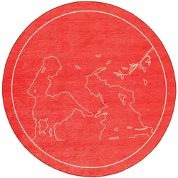 Kinderteppich GRIMMLIIS "Märchen 5" Gr. 9, rot, H:2mm Ø:130cm, Chenille, Teppiche, Motiv Aschenputtel, Kinderzimmer