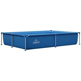 Crivit Framepool Rechteckig 228 x 159 x 42 cm blau inkl. Ablassventil, Bodenschienen