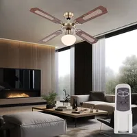 ETC Shop Deckenventilator mit Zugschalter Ventilatorlampe Decke 3 Stufen