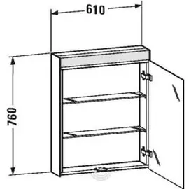 Duravit Spiegelschrank 61 cm rechts weiß