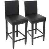 Mendler 2er-Set Barhocker M37 Kunstleder ~ schwarz