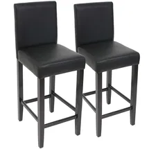 Mendler 2er-Set Barhocker M37 Kunstleder ~ schwarz