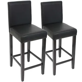 Mendler 2er-Set Barhocker M37 Kunstleder ~ schwarz
