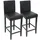 Mendler 2er-Set Barhocker M37 Kunstleder ~ schwarz