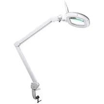 VELLEMAN LED-Lupenleuchte, Klemmfuß, Gelenkarm, dimmbar Linsenkappe, 60 LEDs, Vergrößerung 2.25x, weiß
