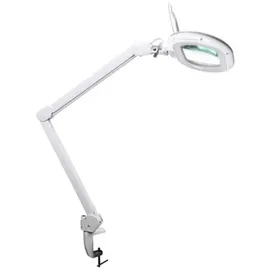 VELLEMAN LED-Lupenleuchte, Klemmfuß, Gelenkarm, dimmbar Linsenkappe, 60 LEDs, Vergrößerung 2.25x, weiß