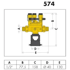 CALEFFI Systemtrenner BA 1/2 Zoll Sicherheitsventil
