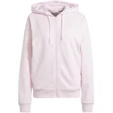 Adidas Essentials Linear Full Zip French Terry Hoodie, Clear pink/White, S