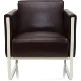 HJH Office Loungesessel ARUBA Kunstleder 56 x 56 x 74 cm Braun höhenverstellbar