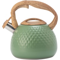 Tauzveok 3L Teekanne Edelstahl Whistling Tee Wasserkocher,Wasserkessel Gasherd,Pfeifen Wasserkocher Mit Holz Griff,Für Hause Kochen Gas Öfen Induktion Herde Herd Teekanne,Rosa