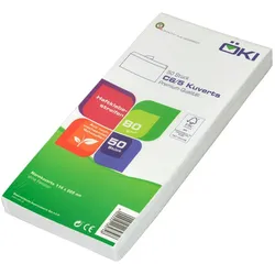 OKI 100x ÖKI Kuvert C6/5 114x229mm weiß 80 gr. Haftstreifen