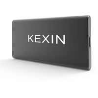 KEXIN Portable SSD 1TB USB C SSD External SSD 1 TB Aluminium Solid State Drive Schwarz