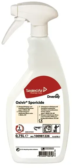 Desinfektionsreiniger Diversey Oxivir Sporicide 0,75 L Stark gegen Erreger, sanft zu Mensch, Material und Umwelt
