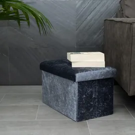 Intirilife Sitzwürfel mit Stauraum 49 x 30 x 30 cm Samt Grau