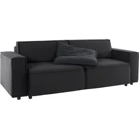 Home Affaire Schlafsofa HOME AFFAIRE "Marva", schwarz (schwarz, grau), B:245cm H:90cm T:102cm, 100% Polyester, Sofas, Schlafsofa, incl. Bettfunktion und Bettkasten, Federkern