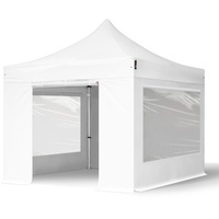 TOOLPORT 3x3m Aluminium Faltpavillon, inkl. 4 Seitenteile, weiß -