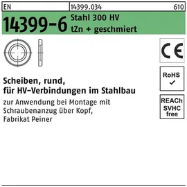 Peiner Umformtechnik Scheibe EN 14399-6 rund 16 (17x30x4) 300 HV feuerverz. geschmiert PEINER