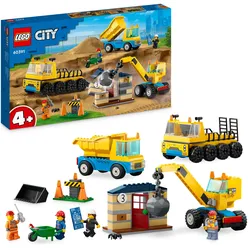 LEGO City 60391 Baufahrzeuge und Kran mit Abrissbirne