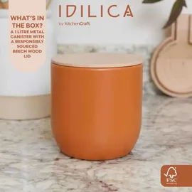 KitchenCraft Idilica runder Vorratsbehälter Terracotta 12 x 12 cm
