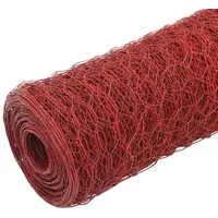 vidaXL Drahtzaun Stahl mit PVC-Beschichtung 25x1,2 m Rot