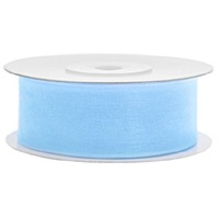 SiDeSo® Chiffonband 25m x 25mm viele Farben Hochzeit Organza Dekoband Geschenkband Antennenband Schleifenband (baby blau)