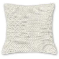 Wometo Kissenbezug Strick 45x45 weiß - Reißverschluss Oeko-TEX Sofakissen