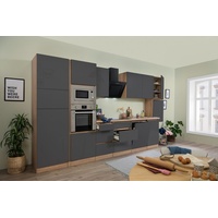 Küche Küchenzeile Küchenblock grifflos Eiche Grau Lorena 395 cm Respekta