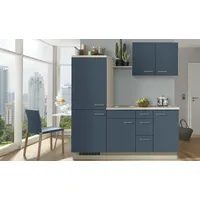 Küchenzeile mit Elektrogeräten  Breda ¦ blau ¦ Maße (cm): B: 185