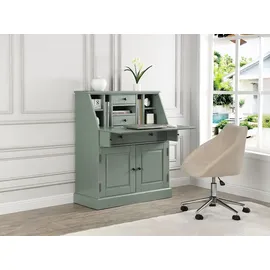 vente-unique Sekretär - MDF & Kiefernholz - Mandelgrün - CLEORE