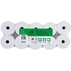 Exacompta 40592E 50x Rollen für Tischrechner und Kassensysteme 57x70mm, 1-lagig Offset extraweiß 60g/m2, Tintenstrahldruck - Weiß