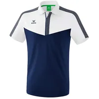 Erima Squad Poloshirt weiß/New Navy/Slate Grey, S