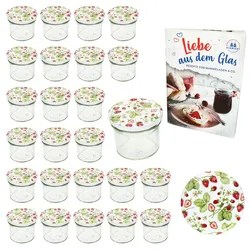 25er Set Sturzglas 125ml Einmachglas TO66 Wald-Erdbeere Deckel DiamantZucker-Rezept