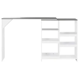 vidaXL Bartisch mit Beweglichem Regal 138 x 39 x 110 cm Weiß
