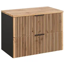 Lomadox Waschbeckenunterschrank 80,6 x 59,2 x 46,5 cm Braun/Schwarz