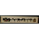 Rudolphs Schatzkiste Schwibbogen-Fensterbank Schwibbogenerhöhung mit Laternenkinder Skikinder und Beleuchtung 72 x 10 x 10 cm