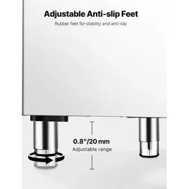 Vevor Vorratsbehälter für kommerzielle Eiswürfelbereiter, Eisbehälter mit 113,4 kg Kapazität, Eisvorratsbehälter mit Filter & rutschfesten Gummifüßen, für Restaurants Hotels Getränkeläden