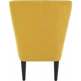 Atlantic Home Collection Cocktailsessel »Jan« mit Wellenunterfederung, Massivholzfüße gelb