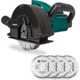VONROC Mauernutfräse Schlitzfräse mit Absaughaube - Mauerfräse 1700W - Schlitzmaschine 150mm Kabelnut - 150 mm - Inkl. 6 Diamantscheiben