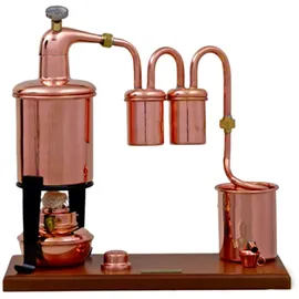 ich-zapfe Destille, Destilliergerät, Destillationsapparatur - Alembic Rum Type Premium, mit Spiritusbrenner und Thermometer, 0,7l