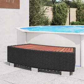 vidaXL Spa-Einstiegsstufe Poly Rattan Schwarz 92×45×25 cm